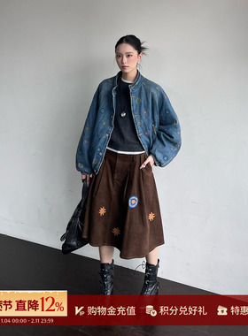 GARCON BY GARCON 设计师 25秋冬新款 太阳饰灯芯绒伞裙 SOLSOL