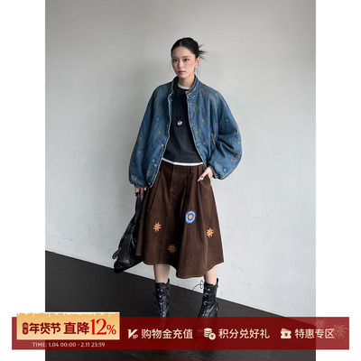 GARCON BY GARCON 设计师 25秋冬新款 太阳饰灯芯绒伞裙 SOLSOL