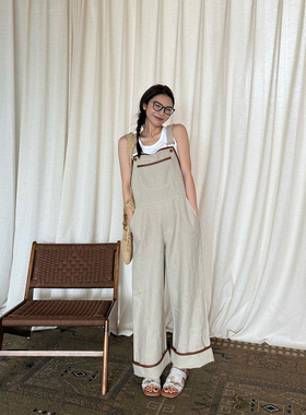 IMMI 25春夏新品 设计师品牌 雨露麻宽松背带连衣裤 SOLSOL买手店