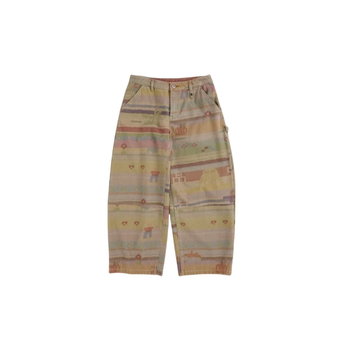 SHORT SENTENCE  25春夏新品 仿毛衣印花九分直筒裤 SOLSOL买手店