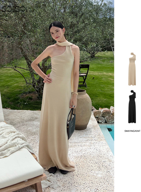 SWAYING/KINT 设计师品牌 26早春新品 羊绒混纺绕脖连衣裙 SOLSOL