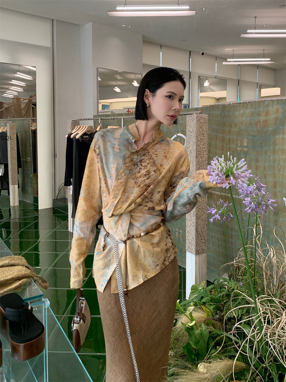 衬衫AUTISEMINARIO印花单排扣