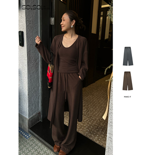 磨毛抽绳阔腿裤 设计师品牌26早春新品 SOLSOL买手店 MAKE