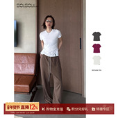 上衣 REFOUND SOLSOL 26春夏新品 弹力纯色休闲短袖 TEN 设计师