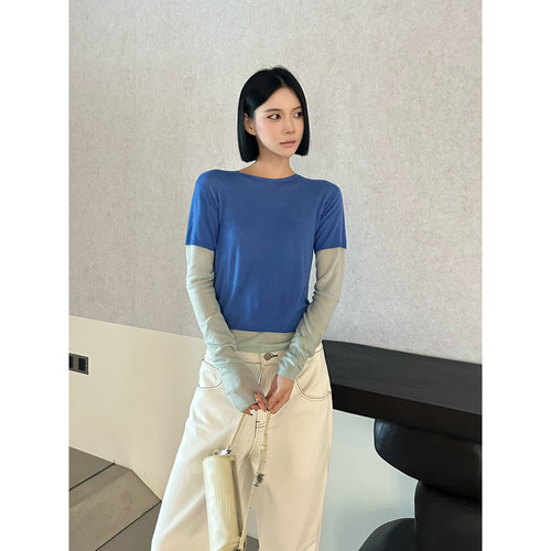 SOLSOL买手店 IMMI设计师品牌24秋冬新品 水溶羊毛假两件长袖上衣