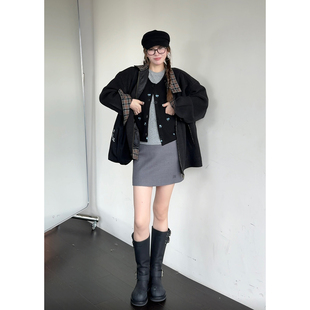 设计师品牌 SOLSOL买手店 24秋冬新品 简约羊毛半裙半身裙 MAKE