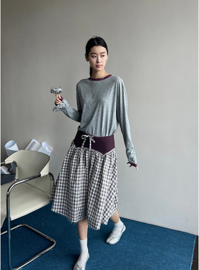 ANNAMOOER 设计师品牌 25秋冬新品 格子拼接半裙 SOLSOL买手店