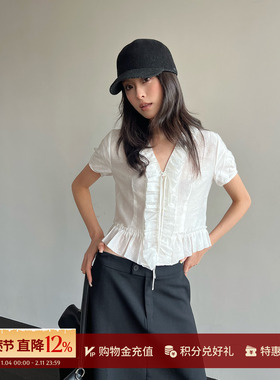 LOW CLASSIC LC 设计师品牌 26早春新品 毛边荷叶边短罩衫 SOLSOL