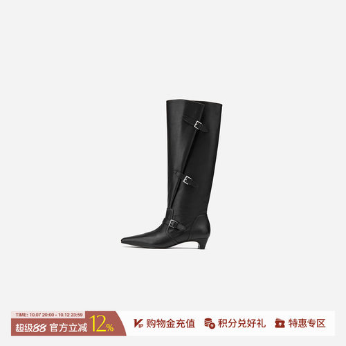 COTEMP斜褶皮带马靴-长靴