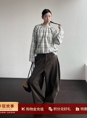 MESTRIO 设计师品牌 25秋冬新款 时尚正反两穿气质格子衬衫SOLSOL