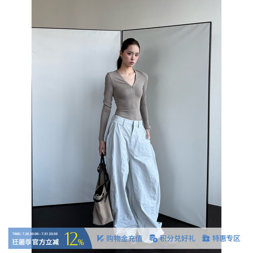 MESTRIO量感纯色气球裤