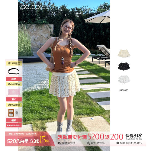 M1DNOTE 设计师品牌 25早秋新品 波点/碎花短裙(裤) SOLSOL买手店