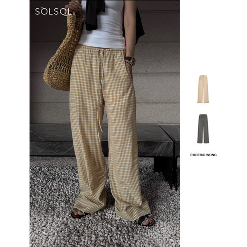 RODERIC WONG 设计师 25春夏新品 格纹抽绳空气裤 SOLSOL买手店