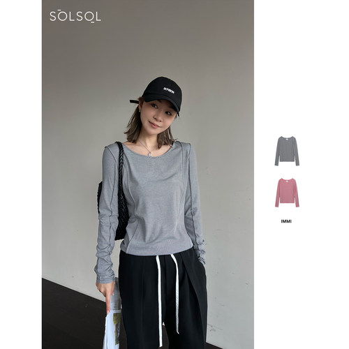 IMMI 25春夏新品 设计师品牌 条纹修身长袖T恤  SOLSOL买手店