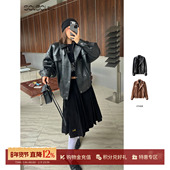ETHOR 设计师品牌25秋冬新品 休闲皮革复古夹克外套SOLSOL买手店