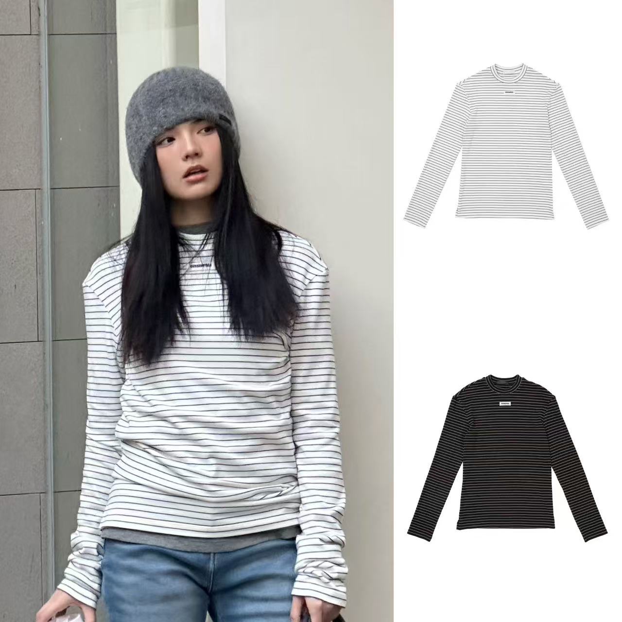 SOLSOL买手店 CHRISOU BY DAN25早春新品 设计师品牌 条纹针织长T