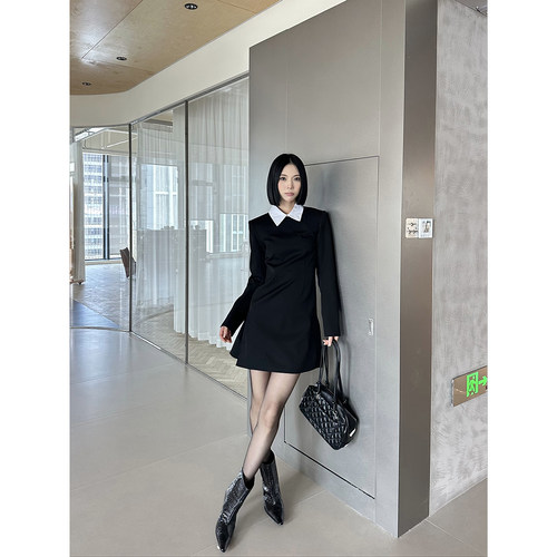 【特价款现货】2XXENOGENEIC设计师品牌24秋冬新款假两件衬衫裙