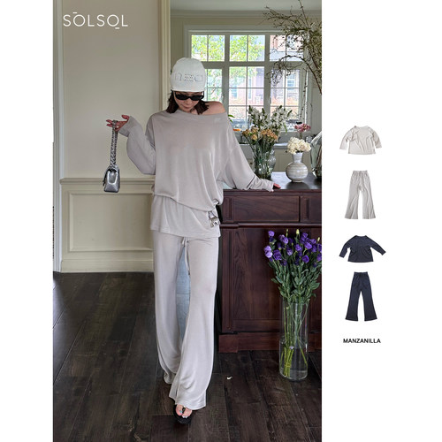 MANZANILLA  设计师  25春夏新品 大圆领刺绣T/长裤 SOLSOL买手店