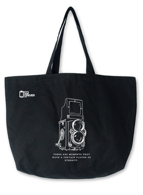 FILM FOREVER双反相机帆布袋包摄影托特包超大容量胶片复古黑色