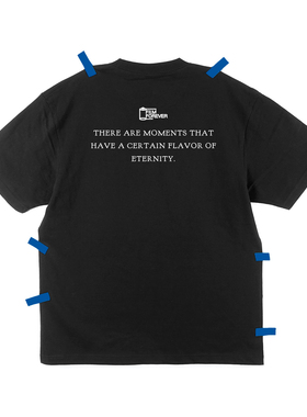 摄影文创220g短袖圆领半袖纯棉T恤黑色白色筒织休闲体恤衫