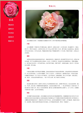 HTML网页设计制作成品山茶属植物-茶花 5页观赏花卉 植物花卉科普