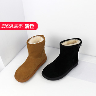 圆头牛反绒防滑厚底毛绒内里雪地女靴子KC24940 特价 II可媚冬款