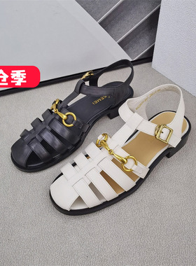 清仓‖可媚正品夏款羊皮平底洞洞鞋包后空真皮凉鞋女KB22837-205