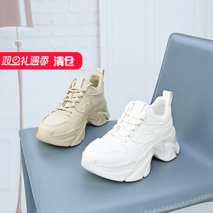 II可媚正品 KA24680 春款 系带休闲鞋 214 圆头牛皮松糕底老爹鞋 特价