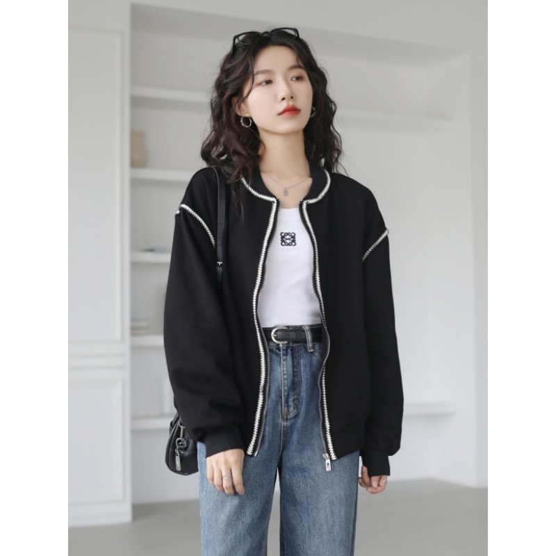 复古港风百搭短外套夹克棒球服