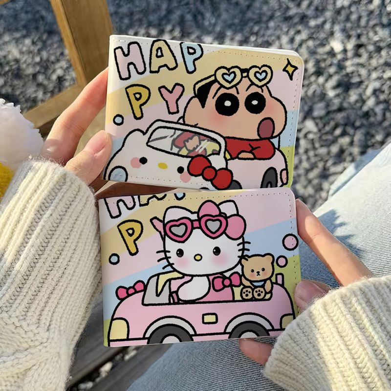蜡笔小新凯蒂猫驶证保护套二合一行驶证机动车驾照本皮套高颜值
