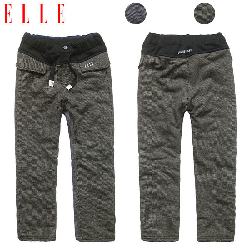 elle男童三层夹棉保暖裤子