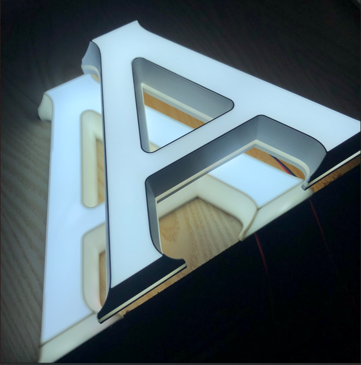 3d超级发光门头招牌广告亚克力迷你字无边字led字发光灯箱广告牌