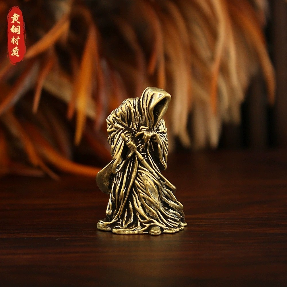 创意纯黄铜霸气黑袍死神纯黄铜摆件复古披风武士斗篷杀手桌面摆件,家居饰品,桌面摆件,淘宝优惠券,粉丝福利购,淘宝优惠卷