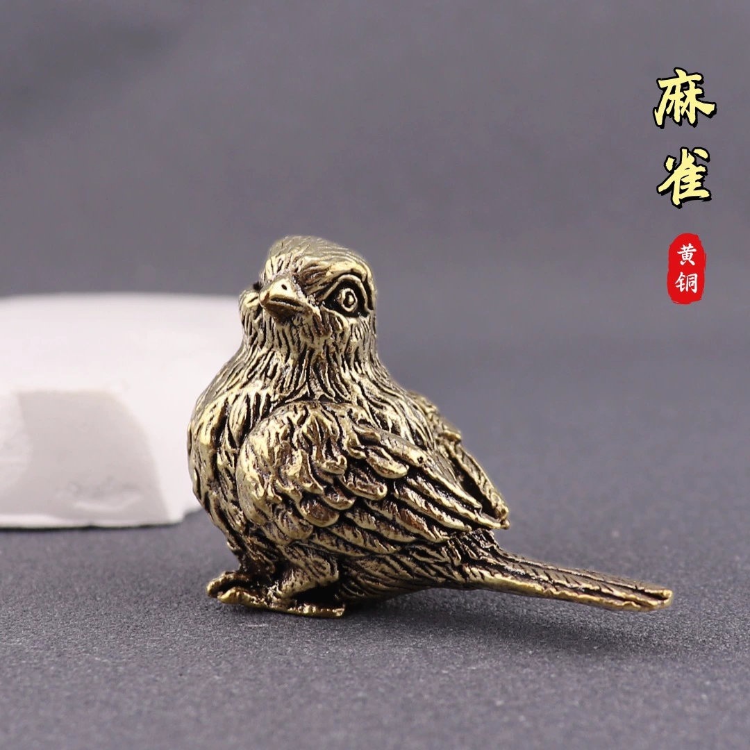 纯黄铜小麻雀喜鹊小比翼鸟
