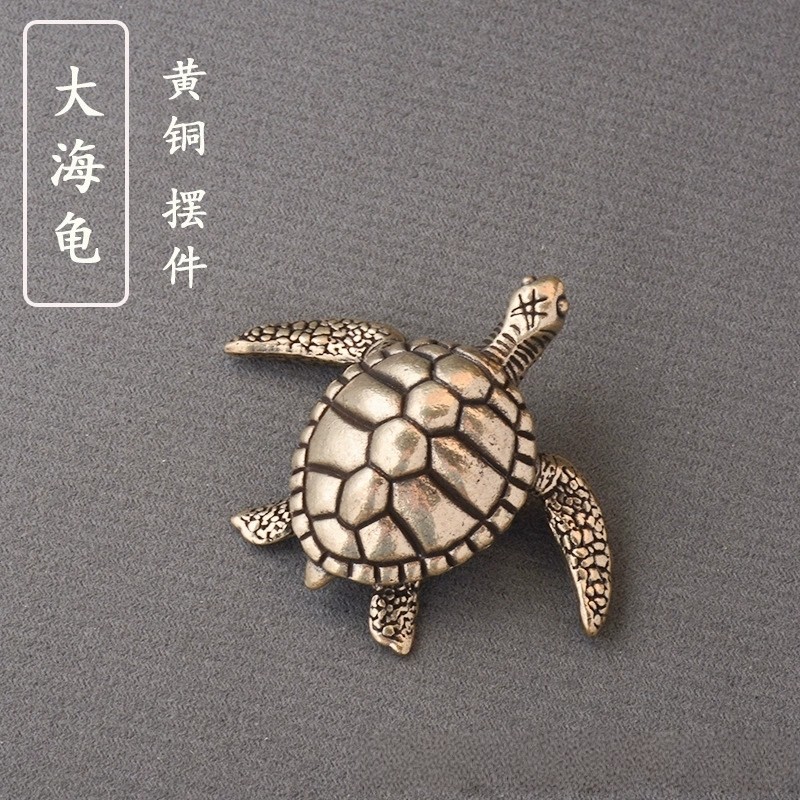 纯铜富甲天下富甲一方手把件大海龟黄铜工艺铜居家茶宠桌面摆件,家居饰品,桌面摆件,淘宝优惠券,粉丝福利购,淘宝优惠卷
