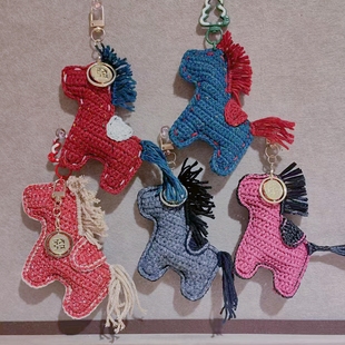 成品/手工钩织玩偶挂件一个红色马年本命年礼物马上有钱招财纳福