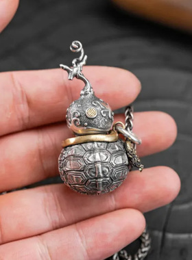 芦玄甲龙葫芦吊坠中国风福禄可打开螺丝纹挂坠项链复古个性国潮颈