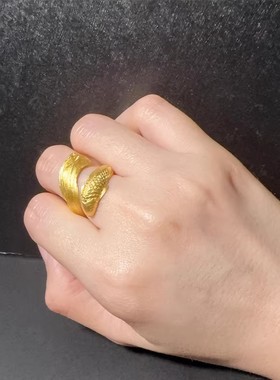 【鱼跃龙门】古法金色錾刻锦鲤戒指女轻奢高级感国风气质复古指环
