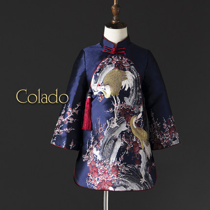 扣诺儿童秋冬中式宝宝旗袍周岁服女童拜年服走秀汉服礼服中国风