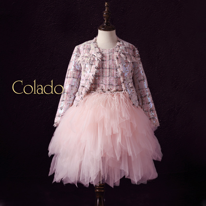 Colado儿童礼服高端小香风主持人女童生日公主裙外套花童粉色礼裙,童装/婴儿装/亲子装,儿童礼服,淘宝优惠券,粉丝福利购,淘宝优惠卷
