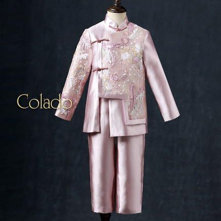 Colado扣诺男童新中式高端定制唐装汉服中国风主持人西装儿童礼服