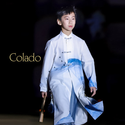 Colado男童中国风童模走秀礼服儿童古装改良汉服仙侠雪纺高端定制