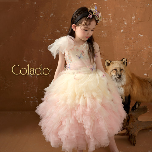 Colado扣诺高端定制女童绝美走秀礼服儿童轻奢花童小主持人公主裙 - 封面