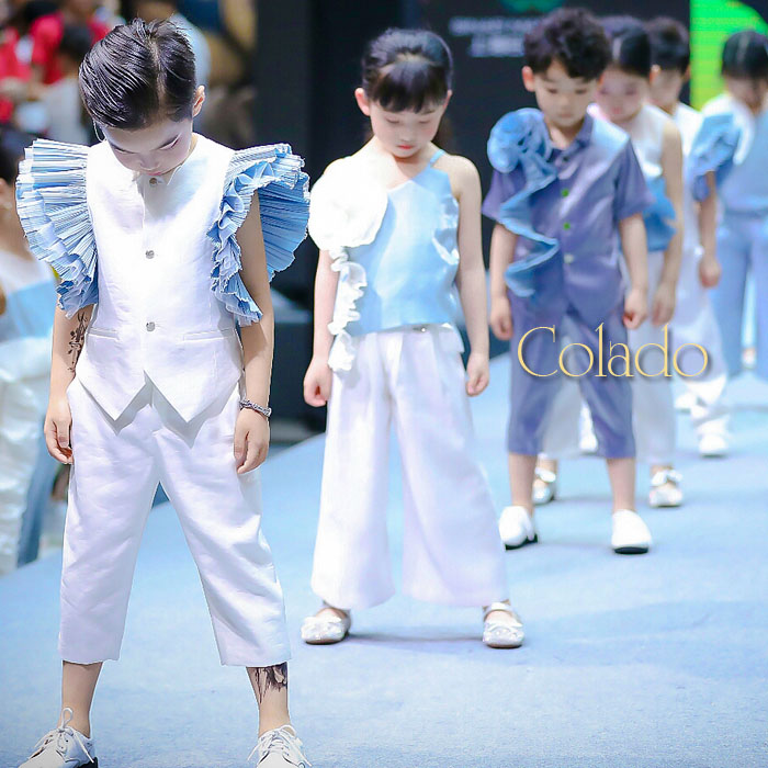 Colado扣诺男童女童模特走秀潮服儿童学生毕业典礼比赛舞台礼服