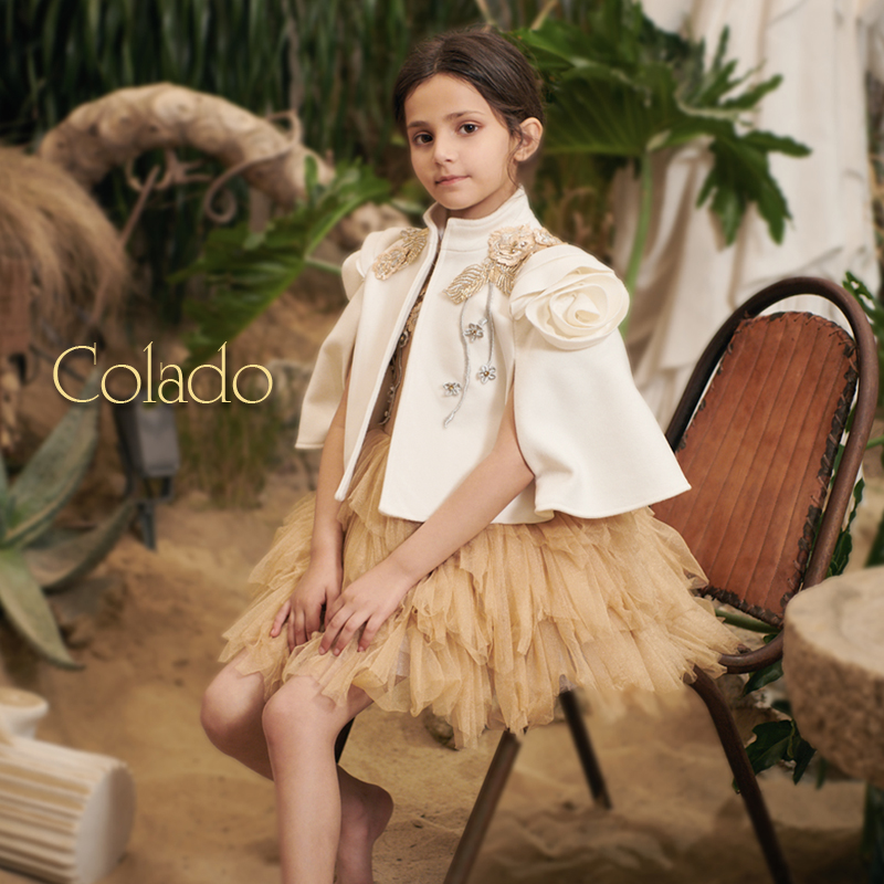 Colado钢琴表演服主持人冬季披风