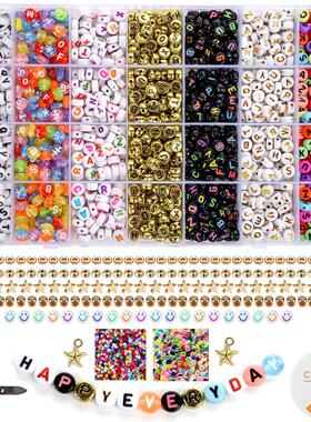1400pcs Mixed Letter Beads for Bracelets Making Kit Acrylic