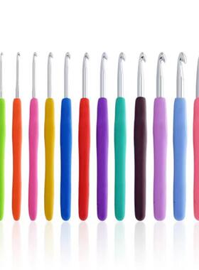 1pc/14pcs 2mm-10mm Colorful Soft Plastic Crochet Hook Set Kn