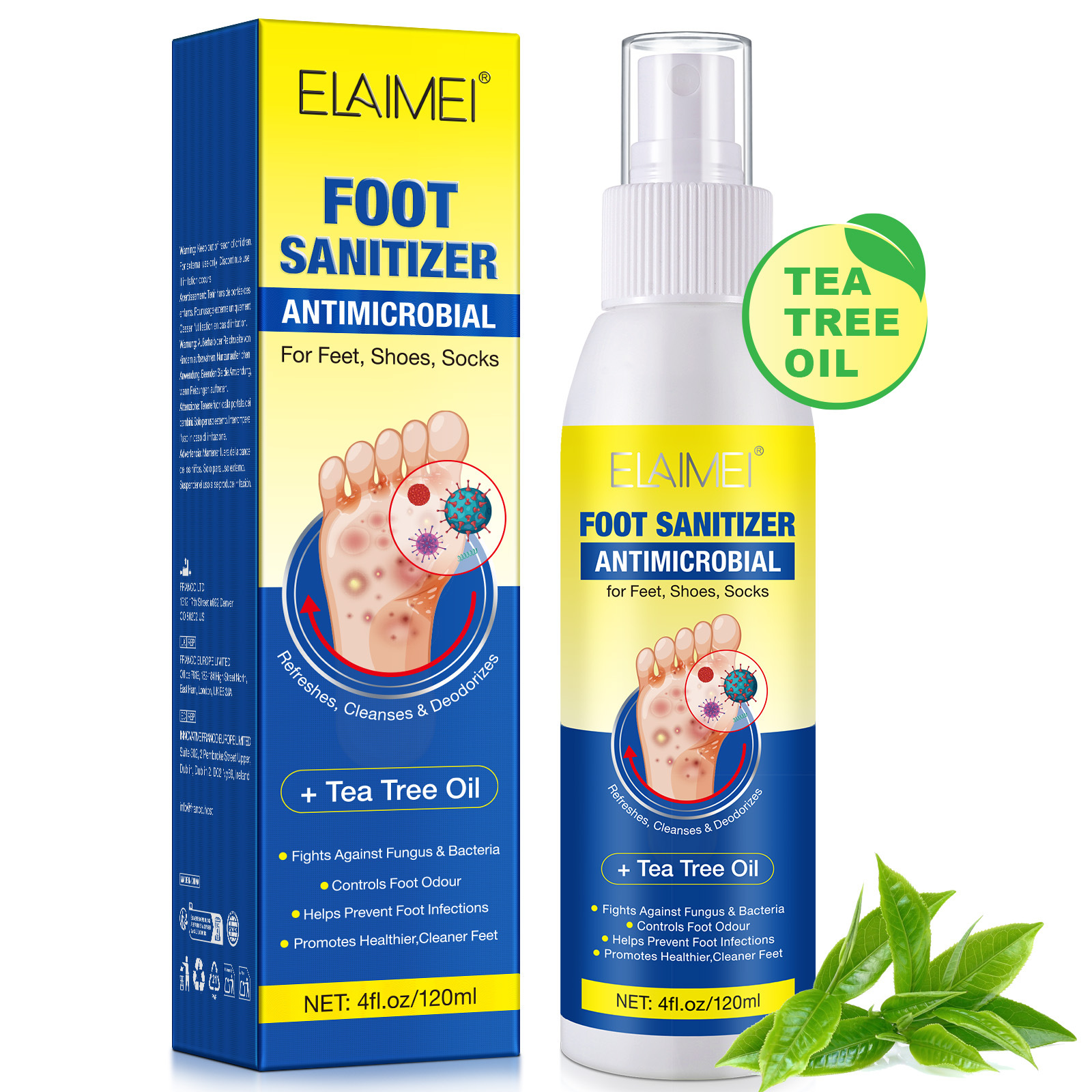 茶树油足部喷雾除臭清新鞋袜