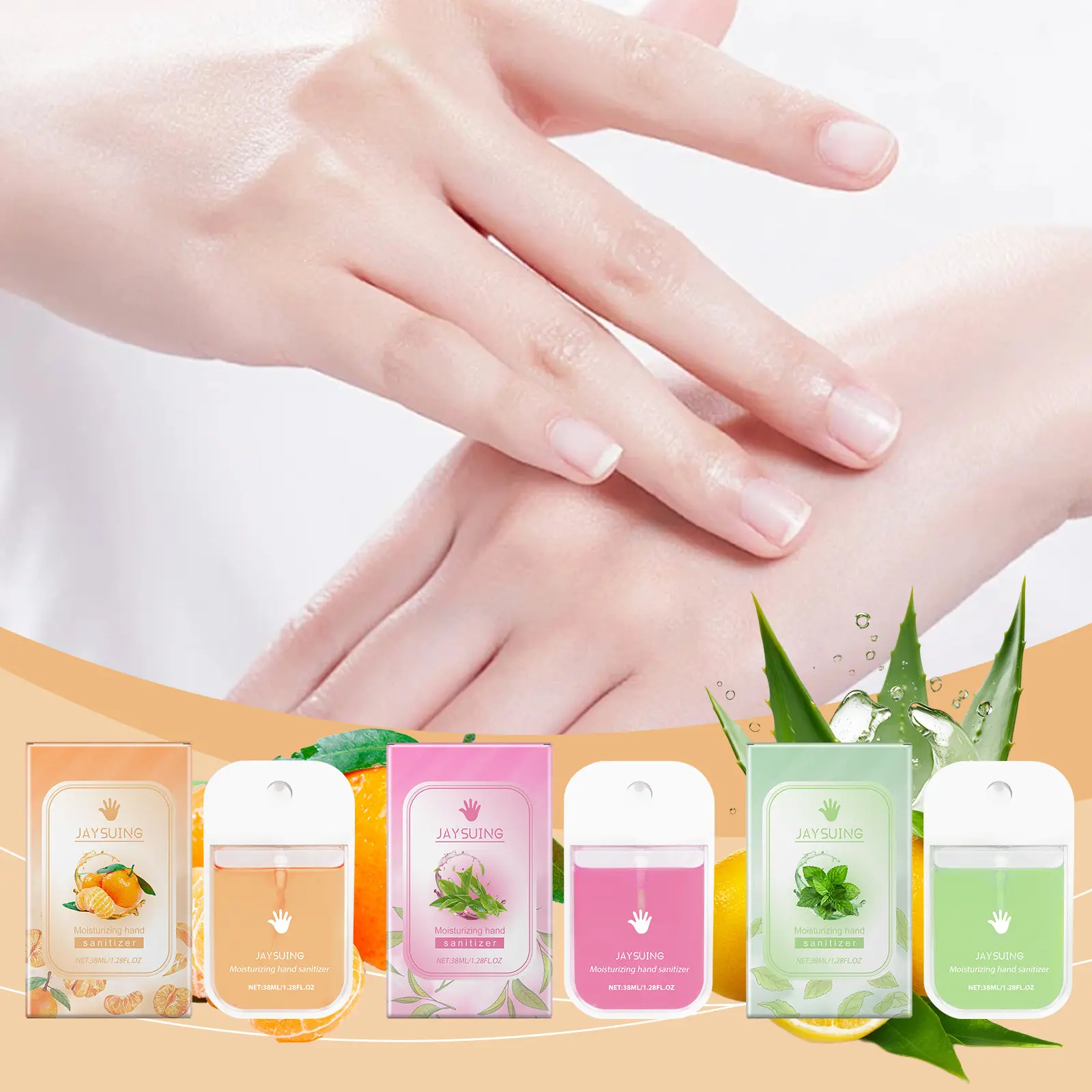 Hand sanitiser spray gently cleanses hands to keep them clea - 实物图