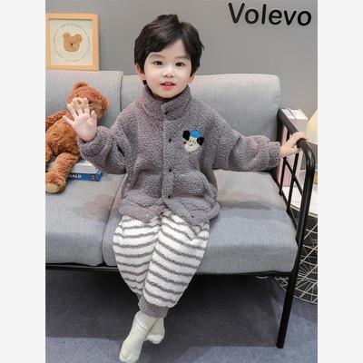 儿童珊瑚绒睡衣3男童秋冬